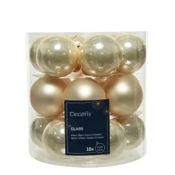 Weihnachtsbaumkugeln aus Glas, perle emaille/matt, Ø4cm, 18St/Box, Decoris