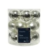 Weihnachtsbaumkugeln aus Glas, silber glanz/matt, Ø4cm, 18St/Box, Decoris