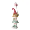 Wichtel Jingle mit Ballon, Weihnachtswichel Mädchen mit roter Mütze und grünem Kleid, Boltze Home Collections