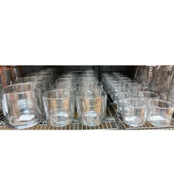 Windlicht Glas Organic mit unregelmäßigem Rand und Button, 6cm, WMG Grünberger