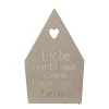 Windlicht Haus mit Herz und Spruch, Metallhaus mit Herz, 44cm