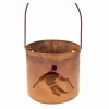 Windlicht Skifahrer, Windlicht mit Henkel aus Rost, 13x12cm