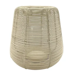 Windlicht Dazz creme, Metallwindlicht aus dünnen Drähten, 23x24cm