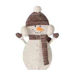 Winter-Aufsteller Frosty: Schneemann mit Pudelmütze und Ohrschützer, Boltze Home Collections
