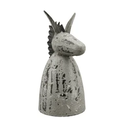 Zaunhocker Bauernhoftier Esel used look, kleiner Metallesel graubraun, 18cm