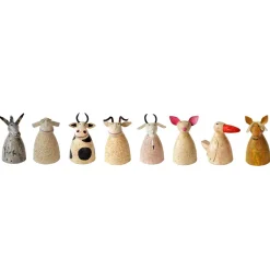 Zaunhocker Bauernhoftier Schaf used look, kleines Metallschaf creme, 18cm