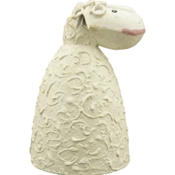 Zaunhocker Bauernhoftier Schaf used look, kleines Metallschaf creme, 18cm