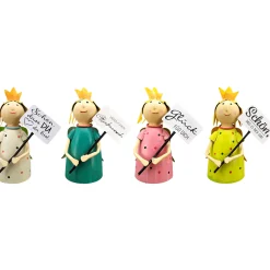 Zaunhocker Engel Schutzengel, Metallengel mit Krone und Schild: Herzlichen Glückwunsch, 24cm