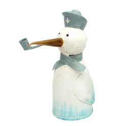 Zaunhocker Matrose Möwe, Metallvogel mit Halstuch grau, used look, 20cm