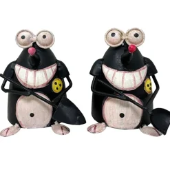 Zaunhocker Maulwurf, Metallmaulwurf mit Halbschaufel und Blindenzeichen, 14cm