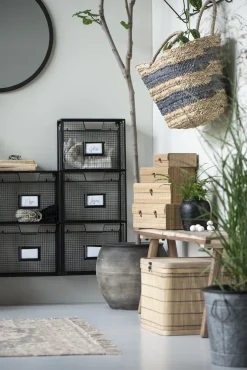 Zeitschriftenhalter mit 2 Fächer für die Wand, Hängekörbe aus Metall, 34x55cm, Ib Laursen